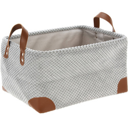 Cos pentru depozitare cu manere, catifea, 36 x 26 x 19 cm