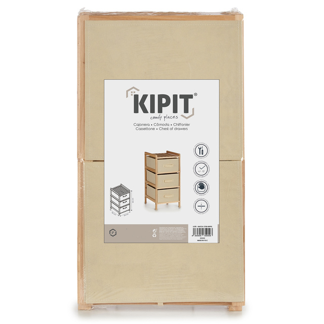 Comodă cu 3 sertare din material textil