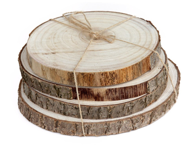 Suporturi din lemn NATURAL pentru farfuri, set de 4