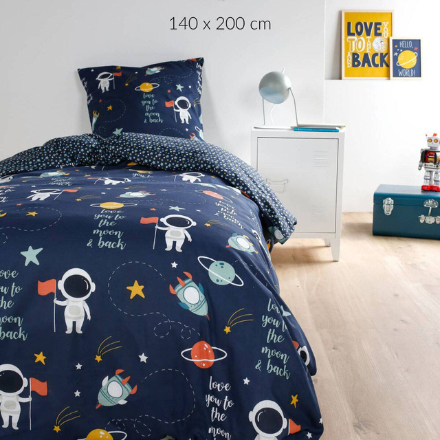 Lenjerie de pat pentru copii COSMOS, 100% bumbac, 140 x 200 cm