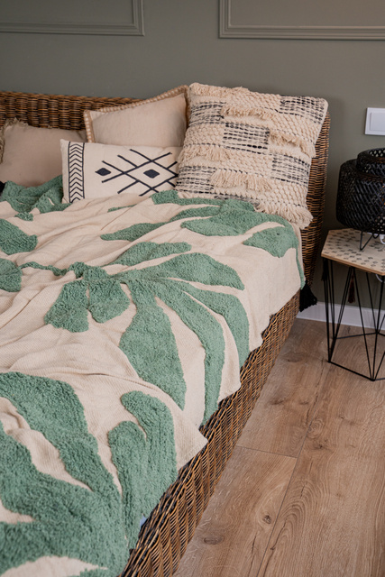 Perna decorativa cu ciucuri, bumbac, 45 x 45 cm