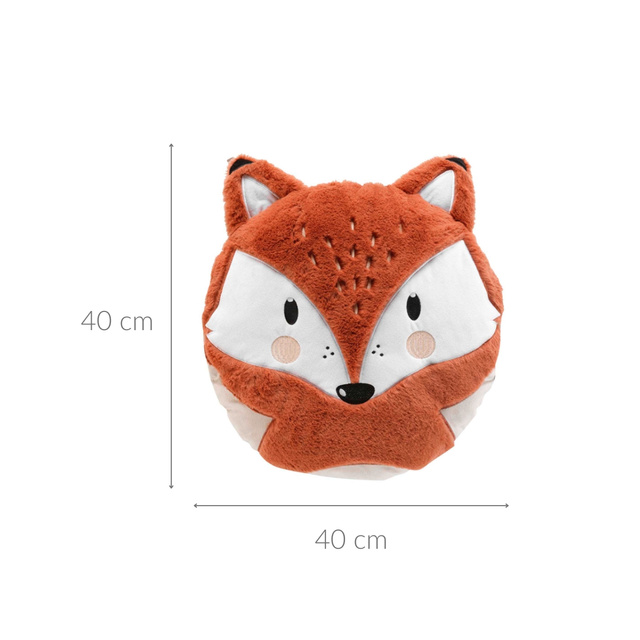 Pernă de pluș vulpe pentru copii, Ø 40 cm