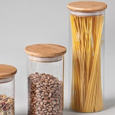 Recipient din sticlă cu capac din bambus, 1600ml, ZELLER