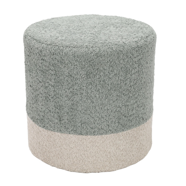 Puf rotund tapițat în două culori boucle, Ø 35 x 34 cm