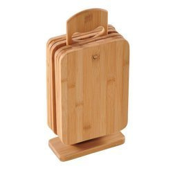 Set 6 tocatoare din bambus pe suport, KESPER