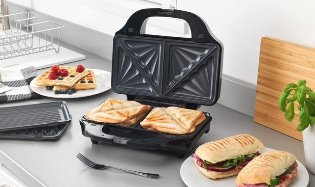 Mașină de vafe, grill panini PETRA 900 W, reglare temperaturii