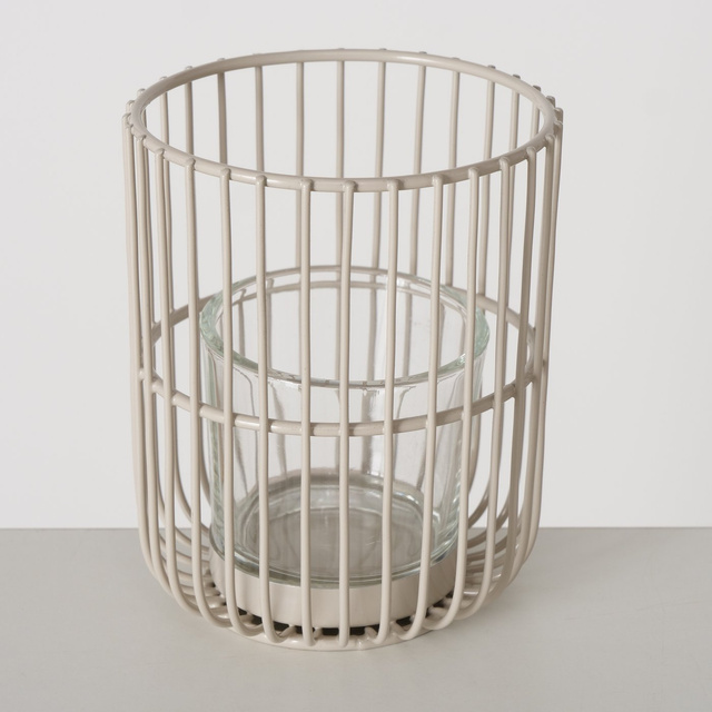 Set 2 felinare  metalice Cindy,  bej