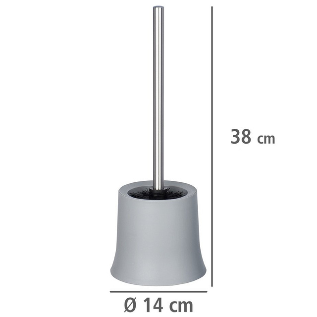 Perie pentru toaletă și recipient din plastic, WENKO, gri