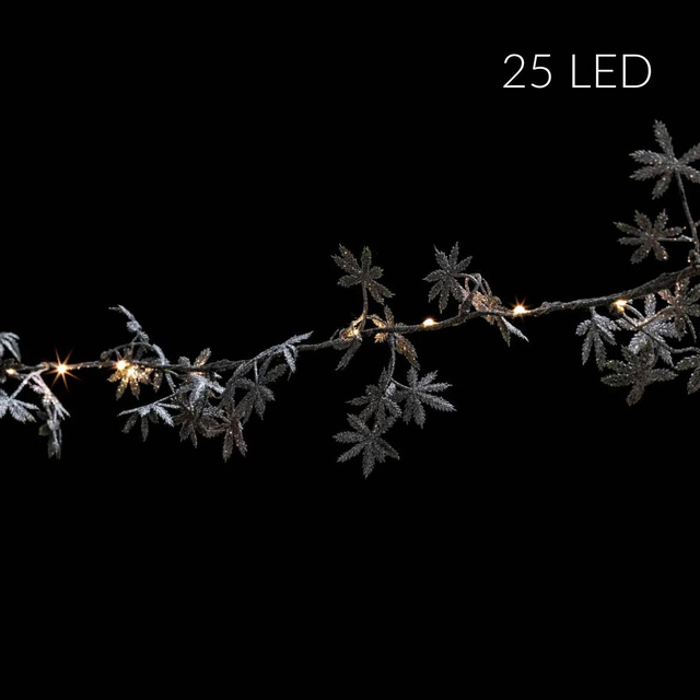 Ghirlanda de lumina interior cu motiv floral, 25 LED-uri