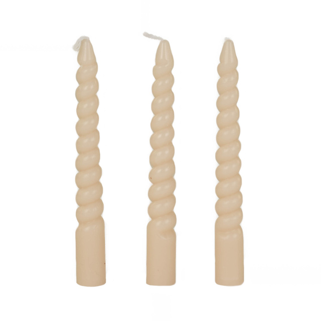 Lumânări de masă spiralate din parafină, 10 cm