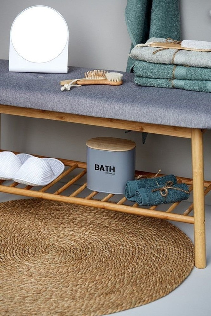 Schowek na buty Bahari z poduszką wykonany z bambusa, Wenko