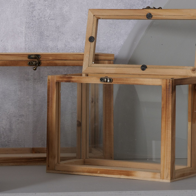 Set 2 cutii inchise din lemn Malek