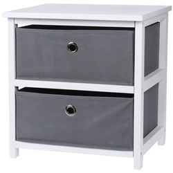 Etajera, MDF cu spatiu depozitare din material textil, 35 x 30 x 15 cm, alb