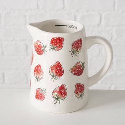 Carafa ceramica Strawberry, cu model capsuni, 500 ml