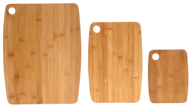 3 tăvițe din bambus pentru tăiat – set de bucătărie