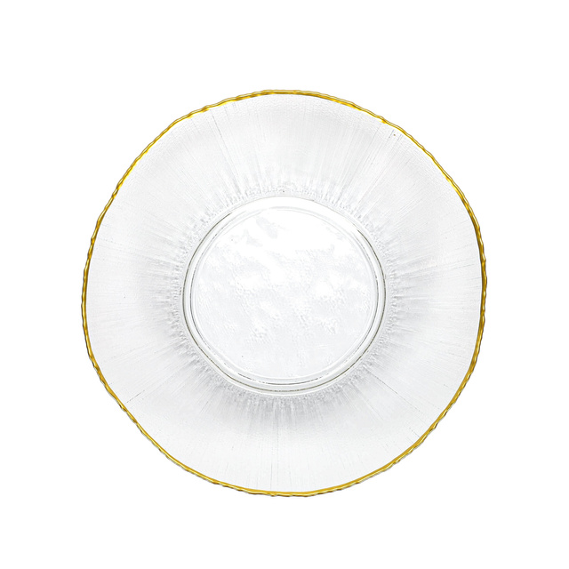 Vas din sticlă cu margine aurie DATURA, 30 cm