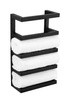 Suport pentru prosoape, otel, negru mat, 4 rafturi, FONDIRO, WENKO
