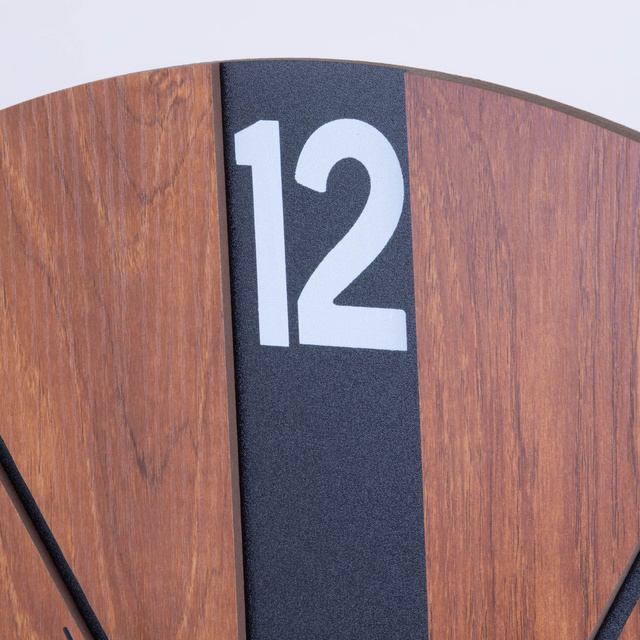 Ceas de perete cu cadran minimalist imitand lemnul, mdf, Ø 60 cm
