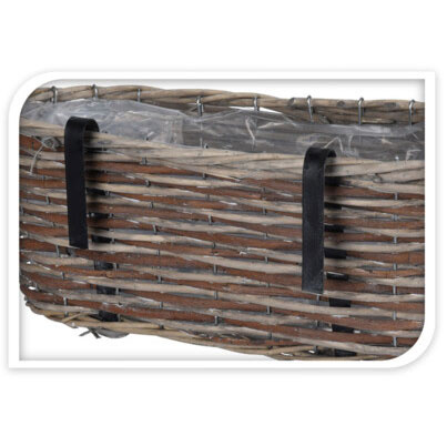 Ghiveci de flori în formă de coș, 45 x 21 x 16 cm