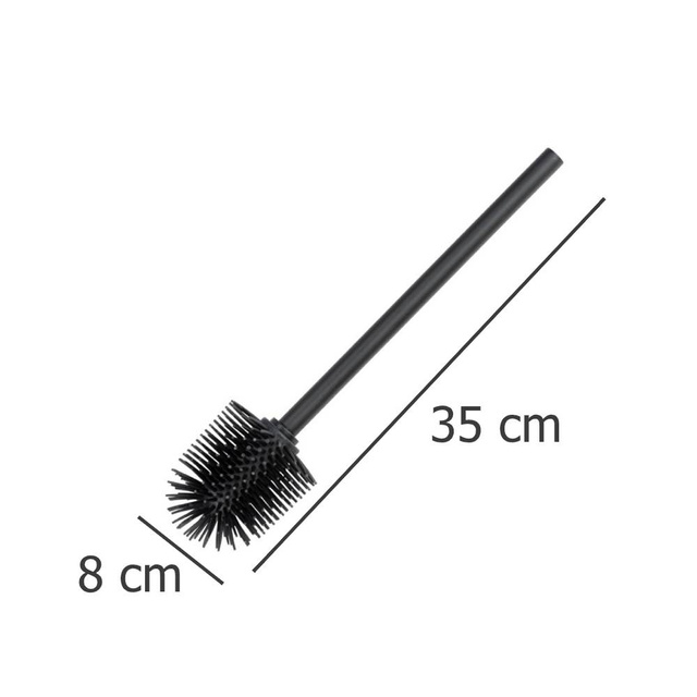 Perie WC , Negru, 35x8 cm, WENKO