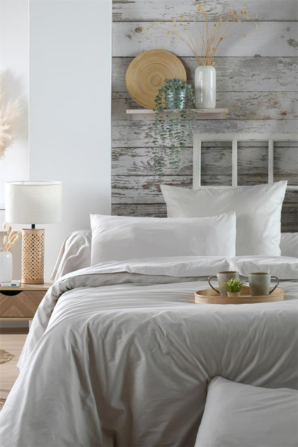 Cearceaf de corp din bumbac, gri, ELYSEE