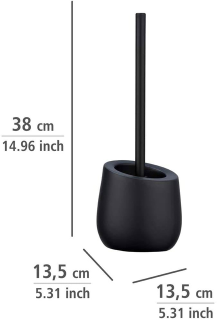 Perie WC cu suport BADI, Gri, 38x13,5x13,5, Wenko