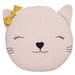 Pernă decorativă în formă de pisică, roz, poliester, diametru 27 cm