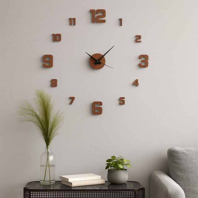 Ceas de perete 3D TETI, autoadeziv