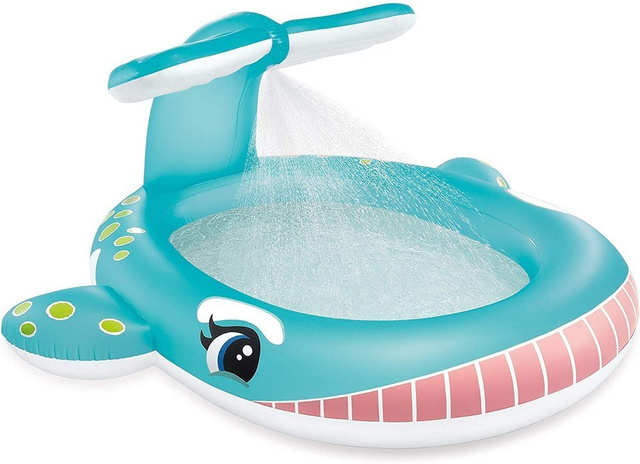 Piscina gonflabila WHALE pentru copii, cu dus, INTEX