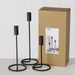 Sfeșnice metalice Fio, set 3 bucati, negru