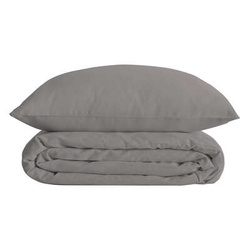 Set de cearșafuri solide din bumbac Percale gri 240 x 220 cm