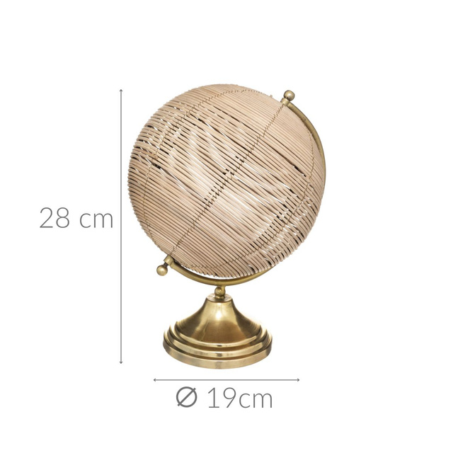 Glob pamantesc decorativ din rattan, 19 cm