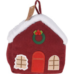 Opritor pentru ușă, casa Moșului Crăciun, roșu