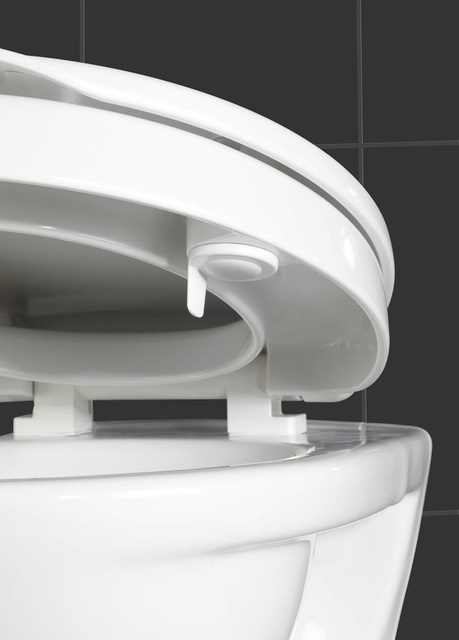 Capac de toaletă Secura Comfort WENKO cu închidere easy-close, scaun de toaletă confortabil Duroplast Easy-Close