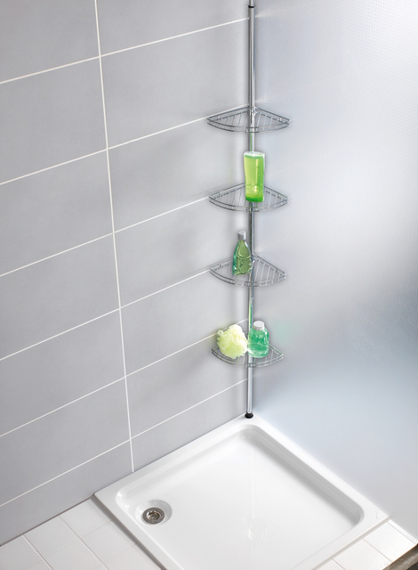 Raft de baie telescopic, colțar PREA - până la 4 niveluri, WENKO