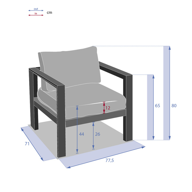 Fotoliu de gradina din aluminiu EVASION