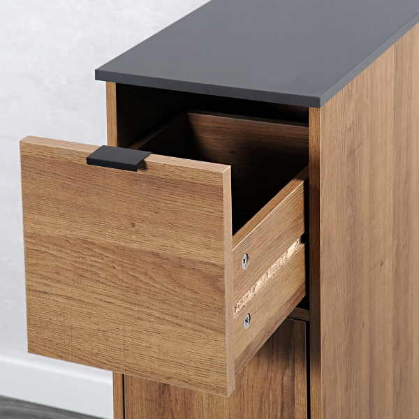 Carucior de bucatarie cu cos de gunoi, rustic, KESPER