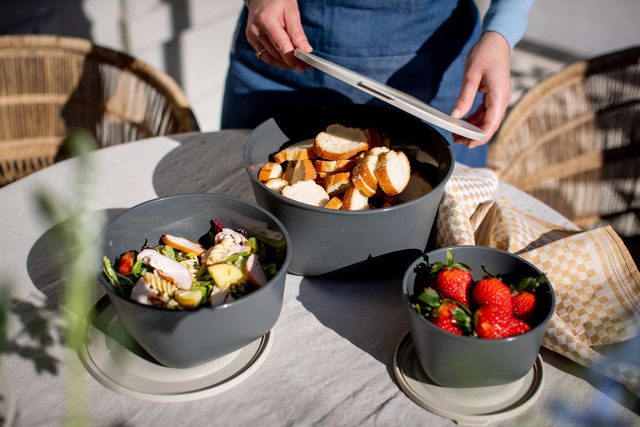 Cutie cu capac 1l + 2l + 4l, CONNECT BOX SET STOCKHOLM, set 3 bucati, KOZIOL