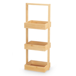 Raft din bambus BAMY pe roți, 44,5 x 20 x 75 cm