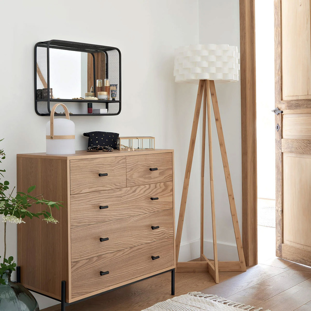 Lampa de podea din bambus, inaltime 150 cm