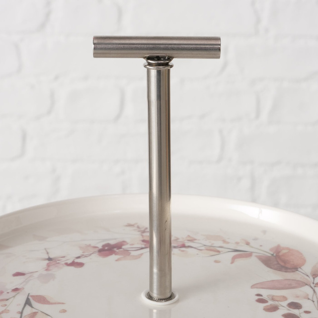 Tavă etajată Bernada, H 22 cm, oțel inoxidabil, New Bone, Floral, amestec de culori multicolore