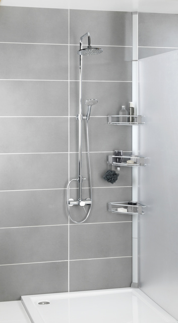 Raft de dus telescopic PURIO, pe colt, 3 niveluri, WENKO