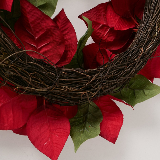 Coroană de Crăciun din flori de stea, Ø 50 cm