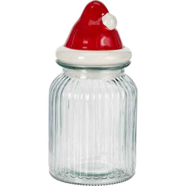 Borcan din sticlă cu motiv sărbătoresc, 1060 ml