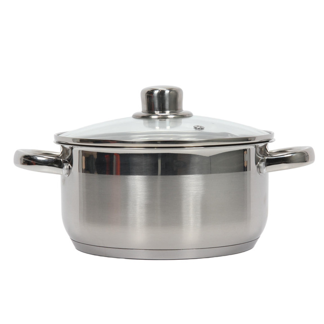 Oală din oțel cu capac de sticlă, 3 l