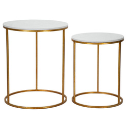 Masute de cafea cu blat imitatie de marmura, Ø 52 cm, Ø 42 cm