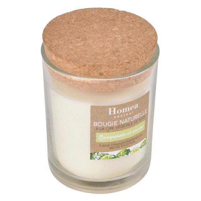 Lumânare de soia într-un vas cu capac de plută ECO