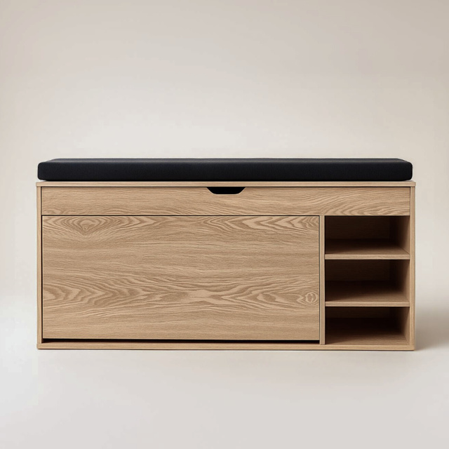 Dulap pentru pantofi cu loc de șezut și rafturi retractabile GRADIA, 100 x 34 x 50 cm