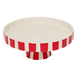 Platou ceramic pentru sărbători, roșu-alb, Ø 27 cm