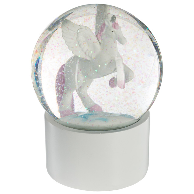 Glob de zapada cu sclipici, unicorn, Ø 10 cm